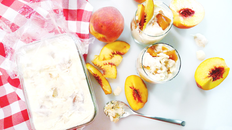 Homemade Summer Peach Ice Cream Recipe Instanomss Nomss Delicious Food Photography Healthy Travel Lifestyle Canada