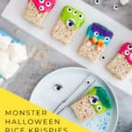 decorating halloween monsters rice krispies recipe