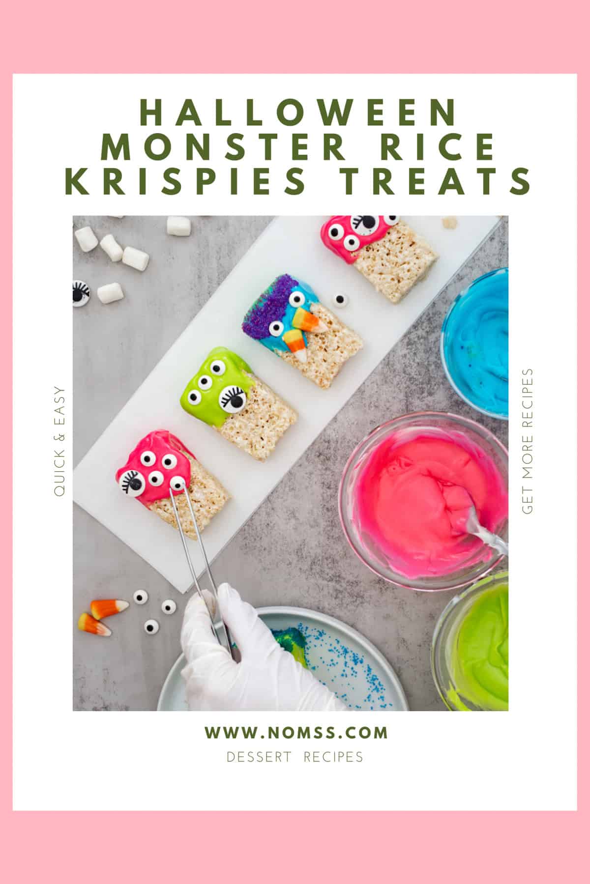 decorating halloween monsters rice krispies recipe